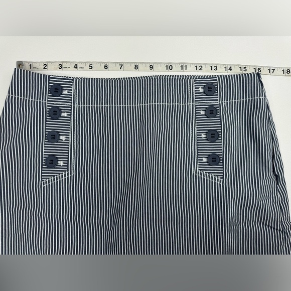 Talbots Striped Engineer Side Zip Lined Stretch Skirt Womens Size 8 - Picture 6 of 7